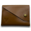 Intovention handmade snap button card holder in Cognac Brown