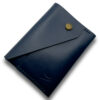 Intovention handmade snap button card holder in Navy Blue