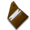 Intovention handmade snap button card holder in Cognac Brown