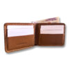 Intovention slim no coin pocket bifold wallet in Cognac Brown