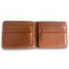 Intovention slim no coin pocket bifold wallet in Cognac Brown